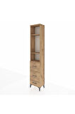 Arges Dolap 3 Raflı 3 Çekmeceli 44x30x221 Çam-Çam