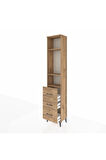 Arges Dolap 3 Raflı 3 Çekmeceli 44x30x221 Çam-Çam