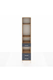 Arges Dolap 4 Raflı 3 Çekmeceli 44x30x221 Çam-Antrasit