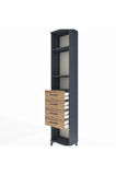 Arges Dolap 3 Raflı 4 Çekmeceli 44x30x221 Antrasit-Çam
