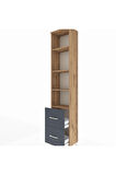 Arges Dolap 4 Raflı 2 Çekmeceli 44x30x221 Çam-Antrasit