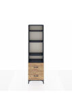 Arges Dolap 4 Raflı 2 Çekmeceli 60x30x221 Antrasit-Çam
