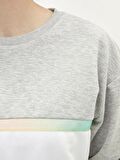 Bisiklet Yaka Renk Bloklu Uzun Kollu Kadın Sweatshirt