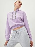 Düz Uzun Kollu Kadın Hoodie
