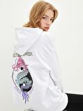 Baskılı Uzun Kollu Kadın Hoodie