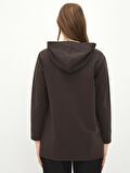 Düz Uzun Kollu Kadın Hoodie