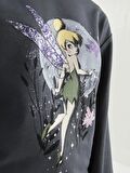 Bisiklet Yaka Faires Baskılı Uzun Kollu Kadın Sweatshirt