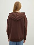 Baskılı Uzun Kollu Kadın Hoodie
