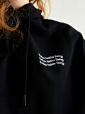 Baskılı Uzun Kollu Kadın Hoodie