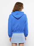 Baskılı Uzun Kollu Kadın Hoodie