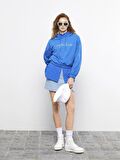 Baskılı Uzun Kollu Kadın Hoodie