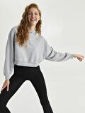 Düz Uzun Kollu Kadın Hoodie