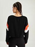 Bisiklet Yaka Düz Uzun Kollu Kadın Sweatshirt