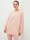 Bisiklet Yaka Düz Oversize Kadın Sweatshirt Tunik