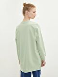 Bisiklet Yaka Düz Oversize Kadın Sweatshirt Tunik