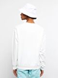 Bisiklet Yaka Baskılı Uzun Kollu Kadın Sweatshirt