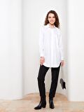 Düz Uzun Kollu Oversize Poplin Kadın Gömlek Tunik