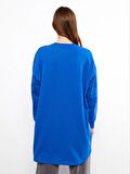 Bisiklet Yaka Renk Bloklu Uzun Kollu Kadın Sweatshirt Tunik