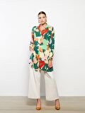 Desenli Uzun Kollu Viskon Kadın Gömlek Tunik