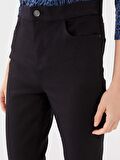 Slim Fit Cep Detaylı Gabardin Kadın Pantolon