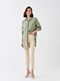 Slim Fit Cep Detaylı Gabardin Kadın Pantolon