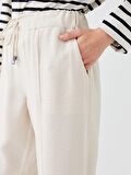 Kadın Beli Lastikli Düz Pantolon