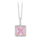 0.14 Karat Pembe Topaz Taşlı Pırlanta Kolye