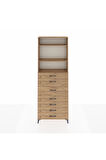 Arges Dolap 3 Raflı 7 Çekmeceli 88x30x243 Çam-Çam