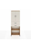 Arges Dolap 4 Raflı 2 Çekmeceli 2 Kapaklı 88x30x243 Çam-Aytaşı