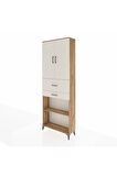 Arges Dolap 4 Raflı 2 Çekmeceli 2 Kapaklı 88x30x243 Çam-Aytaşı
