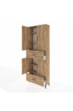 Arges Dolap 5 Raflı 2 Çekmeceli 4 Kapaklı 88x30x243 Çam-Çam