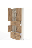 Arges Dolap 4 Raflı 3 Çekmeceli 4 Kapaklı 88x30x243 Aytaşı-Çam