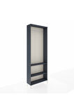 Arges Dolap 2 Raflı Tek Askılı 88x30x243 Antrasit-Antrasit