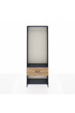 Arges Dolap Tek Raflı Tek Çekmeceli Tek Askılı 88x30x243 Antrasit-Çam