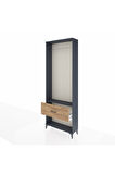 Arges Dolap Tek Raflı Tek Çekmeceli Tek Askılı 88x30x243 Antrasit-Çam