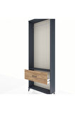 Arges Dolap Tek Raflı Tek Çekmeceli Tek Askılı 88x30x243 Antrasit-Çam