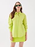 Düz Uzun Kollu Kadın Oversize Gömlek