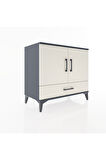 Hyperion Şifonyer Tek Raflı Tek Çekmeceli 2 Kapaklı 88x44x80 Antrasit-Aytaşı