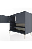 Hyperion Şifonyer 2 Raflı 2 Kapaklı 88x44x80 Antrasit-Antrasit