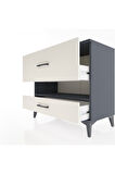 Hyperion Şifonyer Tek Raflı 2 Çekmeceli 88x44x80 Antrasit-Aytaşı