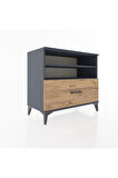 Hyperion Şifonyer 2 Raflı Tek Çekmeceli 88x44x80 Antrasit-Çam