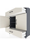 Hyperion Şifonyer 2 Raflı 2 Çekmeceli 2 Kapaklı 88x44x96 Antrasit-Aytaşı