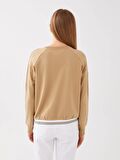 Bisiklet Yaka Düz Uzun Kollu Kadın Sweatshirt