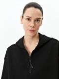 Düz Uzun Kollu Oversize Kadın Hoodie
