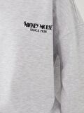 Bisiklet Yaka Mickey Mouse Baskılı Uzun Kollu Oversize Kadın Sweatshirt