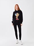 Tweety Baskılı Kadın Oversize Hoodie