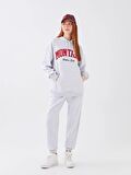 Nakışlı Uzun Kollu Oversize Kadın Hoodie