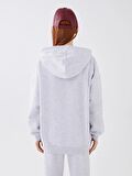 Nakışlı Uzun Kollu Oversize Kadın Hoodie