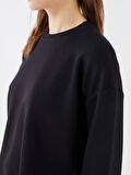 Bisiklet Yaka Oversize Kadın Sweatshirt