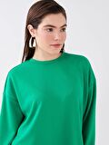 Bisiklet Yaka Oversize Kadın Sweatshirt